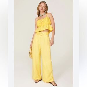 ASHLEY PARK Pants 12 Linen Trouser Butter Yellow